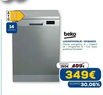 Euronics Dfn16420x lavastoviglie libera installazione 14 coperti offerta