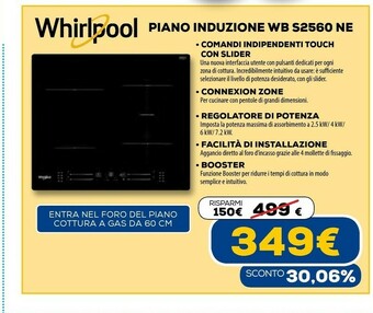 Euronics Wb s2560 ne nero da incasso 59 cm piano cottura a induzione 4 fornello(i) offerta