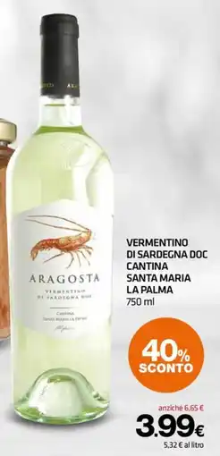 Superconti Vermentino di Sardegna Doc Cantina Santa Maria La Palma offerta