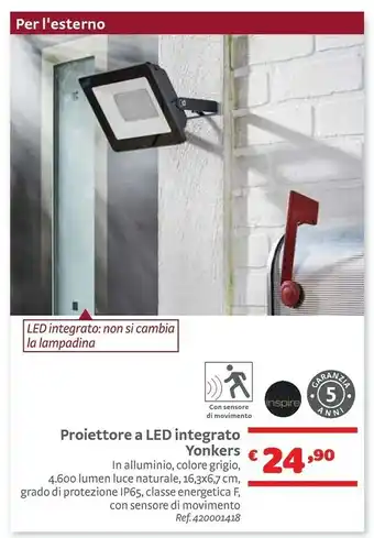 Inspire proiettore a led integrato yonkers