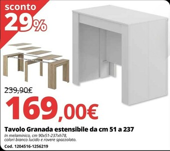 Brico Io Tavolo granada estensibile da cm 51 a 237 offerta