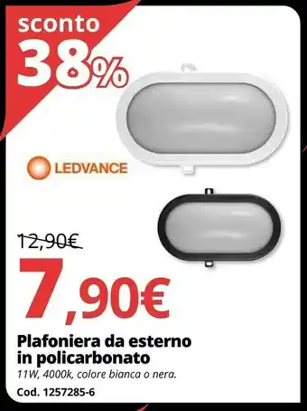 Plafoniera da esterno in policarbonato