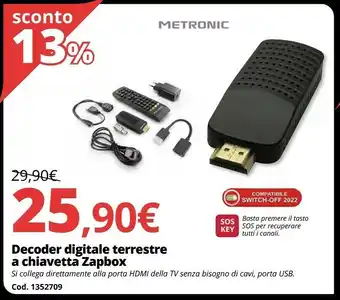 Decoder digitale terrestre a chiavetta zapbox