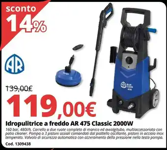 Brico Io Idropulitrice a freddo ar 475 classic 2000w offerta