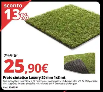 Brico Io Prato sintetico luxury 20 mm 1x3 mt offerta