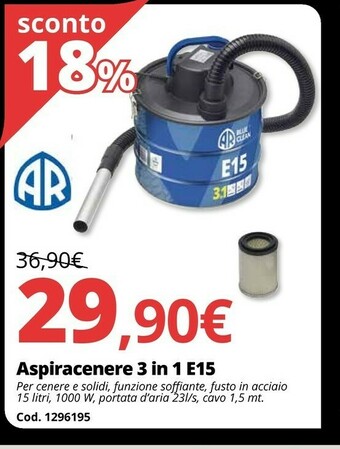 Brico Io Aspiracenere 3 in 1 e15 offerta