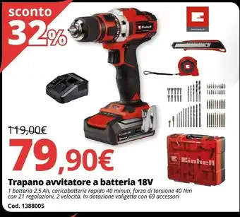 Brico Io Trapano avvitatore a batteria 18v offerta