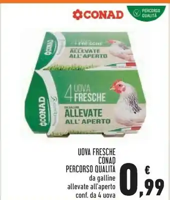 Conad Superstore Conad - 4 uova fresche da galline allevate all'aperto offerta