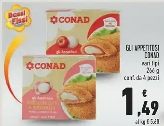 Conad Superstore Conad - gli appetitosi pomodoro + mozzarella 266 g(ml) offerta