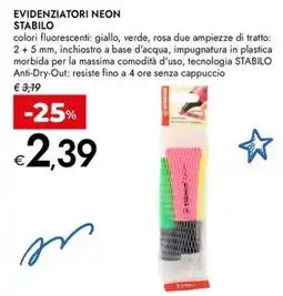 Bennet Evidenziatori neon stabilo offerta