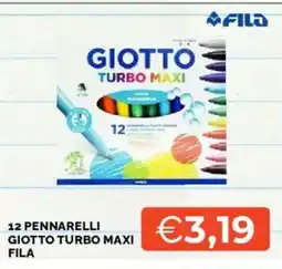 Mercatò Fila 12 pennarelli giotto turbo maxi offerta