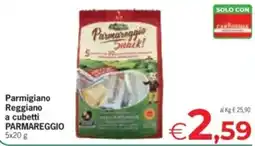Eurospar Parmigiano Reggiano a cubetti Parmareggio offerta