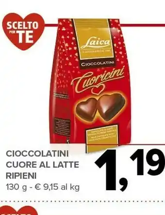 Todis Cioccolatini coure al latte ripieni offerta