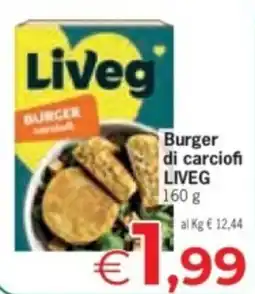 Eurospar Burger di carciofi LIVEG offerta