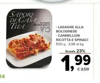 Todis Sapori di casa tua - lasagna alla bolognese offerta