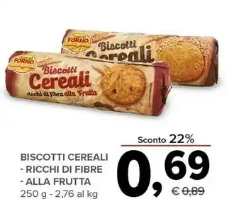 Todis Biscotti cereali ricchi di fibre 250 g(ml) offerta