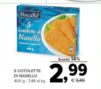 Todis 5 cotolette di nasello 400 g(ml) offerta