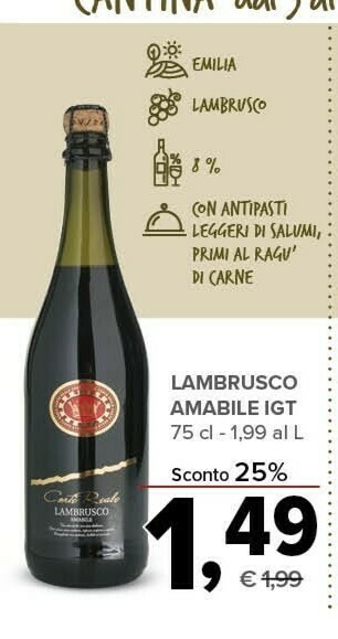 Todis Lambrusco amabile igt offerta