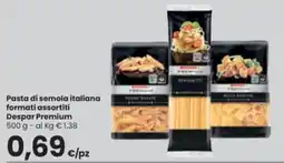 Eurospar Pasta di semola italiana formati assortiti Despar Premium offerta