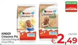 Eurospar Kinder Colazione Più offerta
