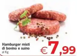 Eurospar Hamburger misti di bovino e suino offerta