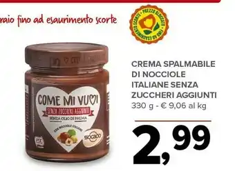 Todis Crema spalmabile di nacciole senza zuccheri offerta