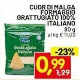 Centro Commerciale Discount Cuor di Malga Grattugiato Italiano offerta