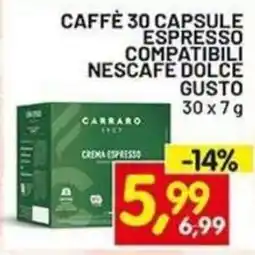 Centro Commerciale Discount Caffè espresso compatibili Nescafe Dolce Gusto Carraro offerta