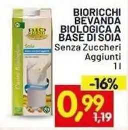 Centro Commerciale Discount Bioricchi bevanda biologica a base di soia offerta