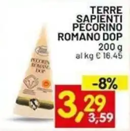 Centro Commerciale Discount Terre Sapienti Pecorino Romano DOP offerta
