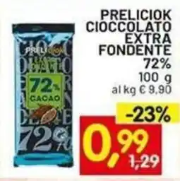 Centro Commerciale Discount Prelieco cioccolato extra fondente offerta