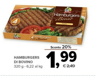 Todis Hamburger di bovino offerta
