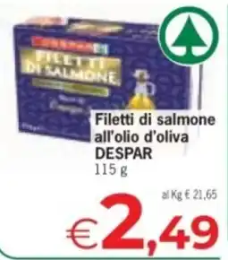 Eurospar Filetti di salmone all'olio d'oliva DESPAR offerta