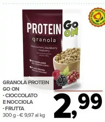 Todis Go on granola protein cioccolato e nocciola offerta
