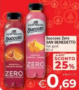 Eurospar Succoso Zero San Benedetto offerta