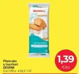 Eurospar Plumcake s/zuccheri DESPAR offerta