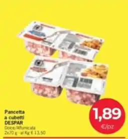Eurospar Pancetta a cubetti DESPAR offerta