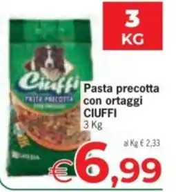 Eurospar Pasta precotta con ortaggi Ciuffi offerta