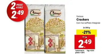 Lidl Crackers con riso soffiato integrale offerta