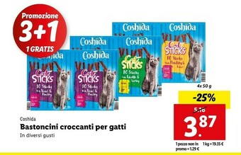 Lidl Coshida bastoncini croccanti per gatti offerta