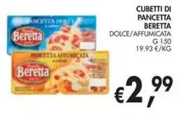 èccoMI Cubetti di pancetta Beretta dolce/affumicata offerta