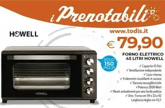 Todis Forno elettrico offerta
