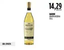 Carico Cash & Carry Nardini Grappa Riserva offerta