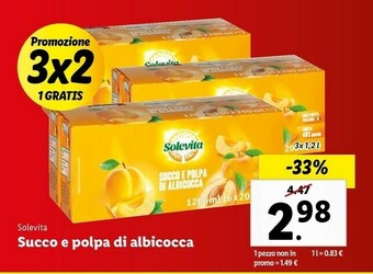 Lidl Succo e polpa di albicocca offerta