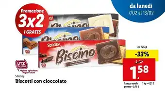 Lidl Sondey biscotti con cioccolato offerta