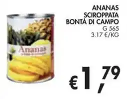 èccoMI Ananas sciroppata Bontà di Campo offerta