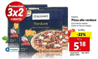 Lidl Pizza alle verdure offerta