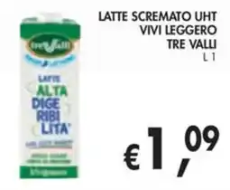 èccoMI Latte scremato UHT Vivi leggero Tre Valli offerta