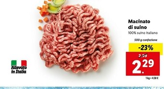 Lidl Macinato di suino offerta