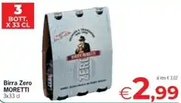 Eurospar Birra Zero Moretti offerta